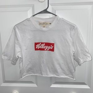 Kellogg’s logo H&M cropped white tee
